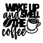 Wallity Wake up Coffee Escultura de Pared de Metal Negra
